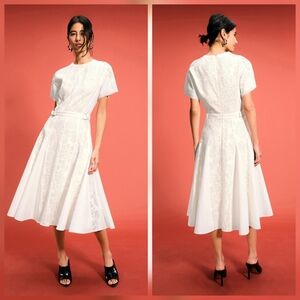 3.1 Phillip Lim Bonded Lace Midi Dress Crew Neck Short Sleeve Size 2